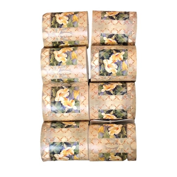 Vintage Keller-Charles Napkin Rings Set of 8 Used Floral Made in Italy - Picture 13 of 15